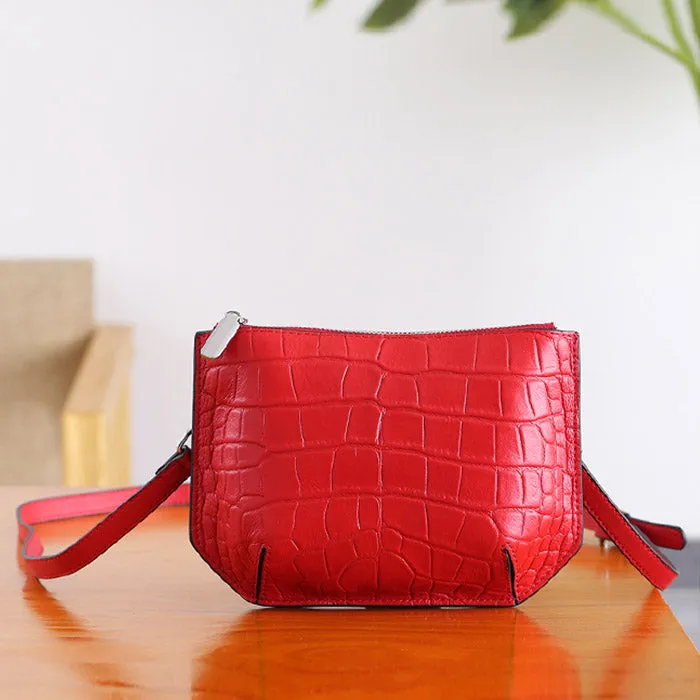 Minimalist Womens Brown Leather Crossbody Bags Shoulder Bag for Women