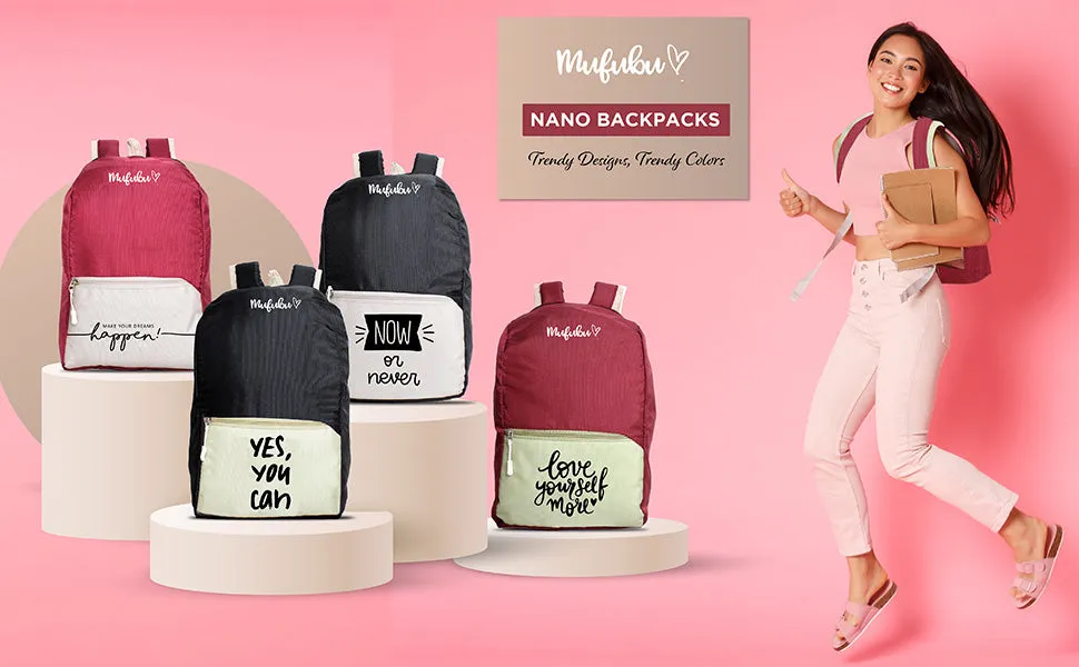 Nano Backpack 15 Ltr Now Or Never Black   Beige