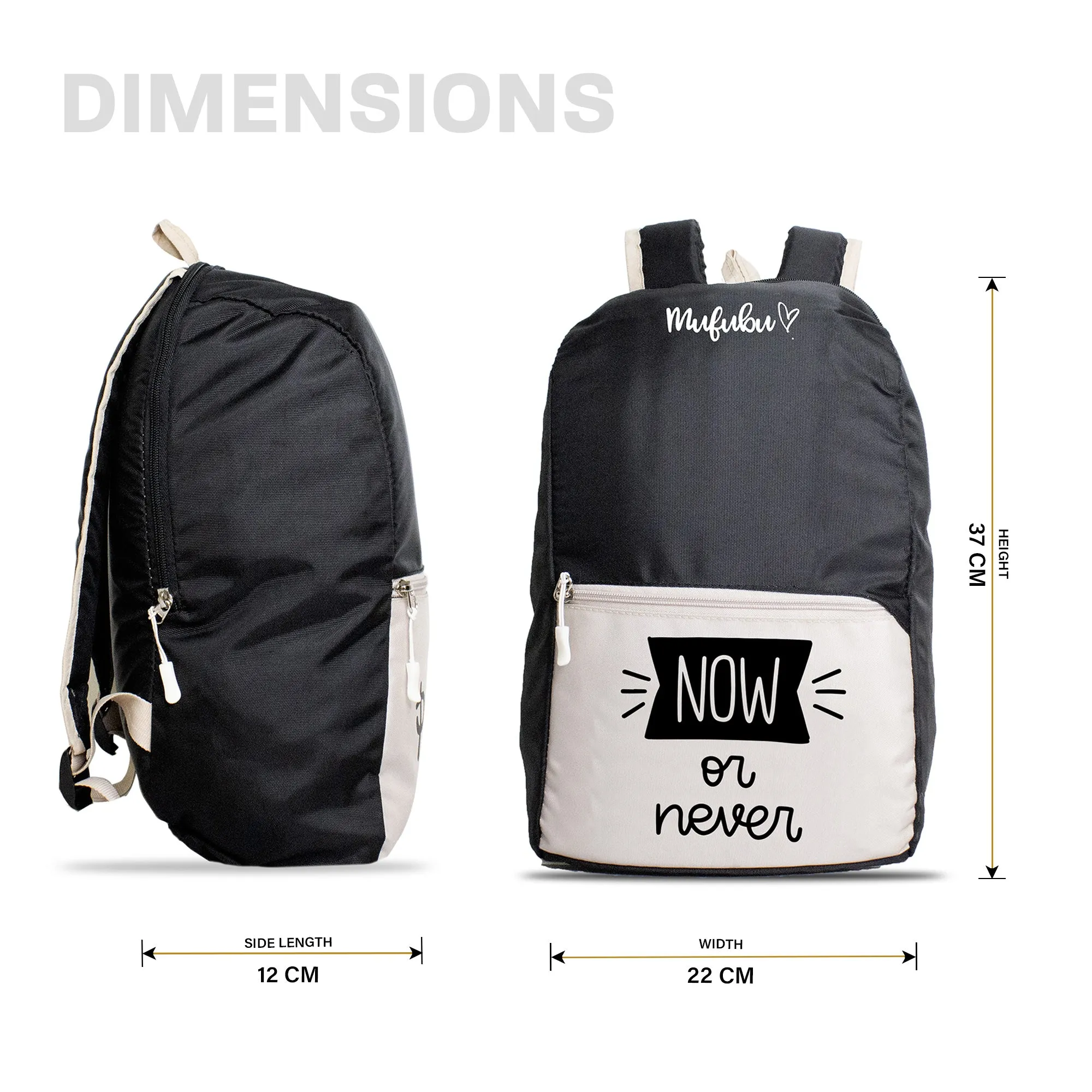 Nano Backpack 15 Ltr Now Or Never Black   Beige