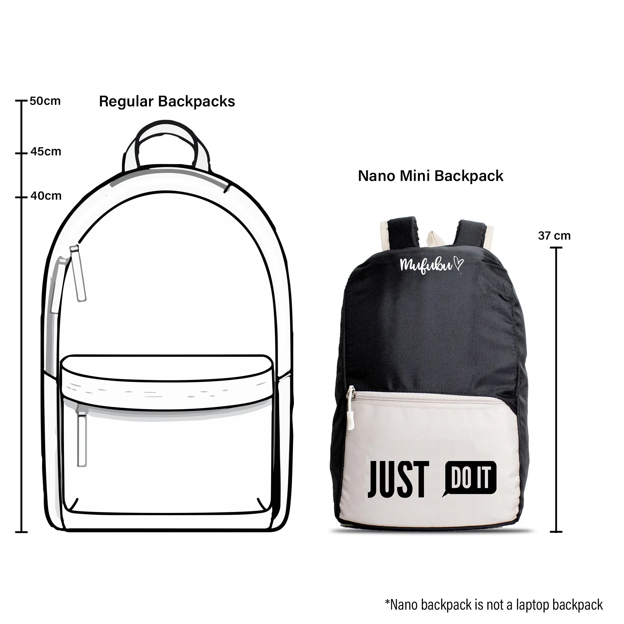 Nano Backpack 15 Ltr Now Or Never Black   Beige