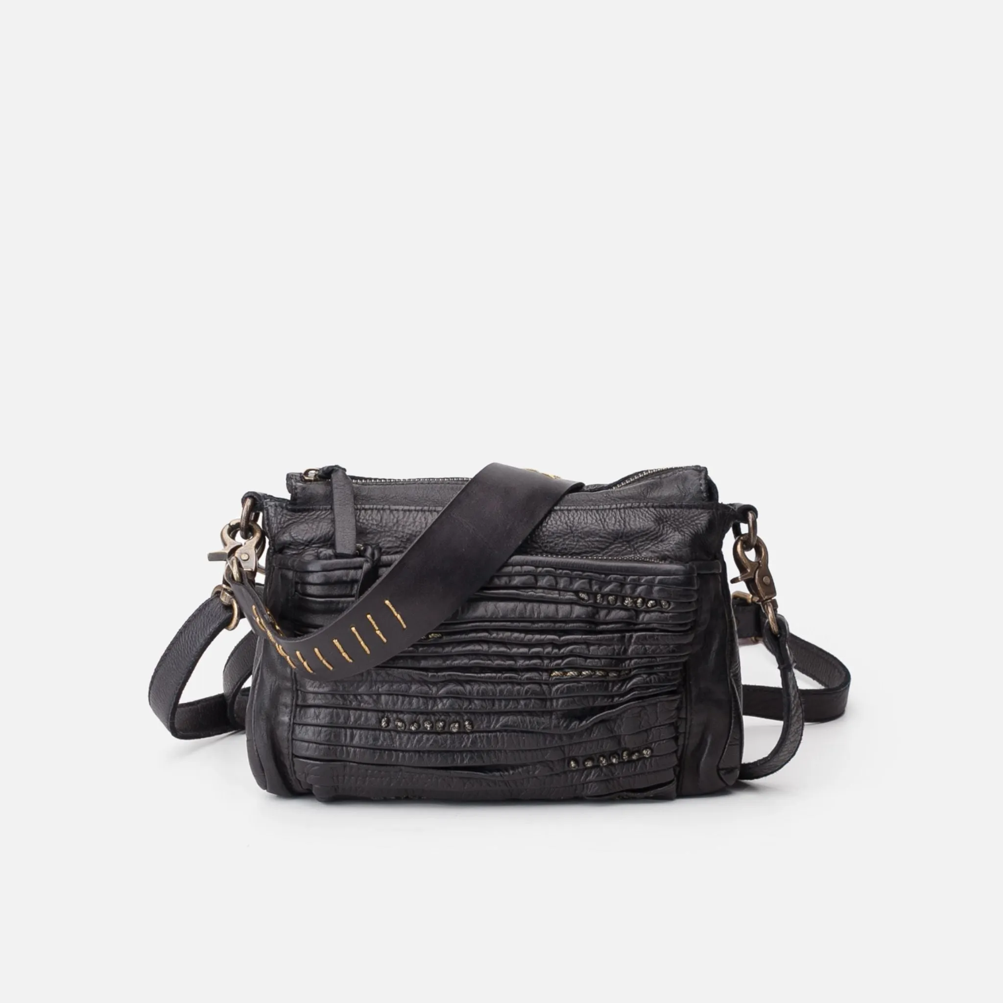 Pleated Leather Crossbody