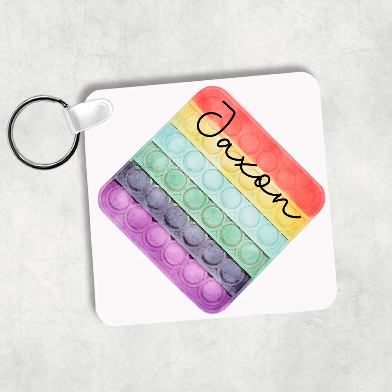 Pop It Fidget Personalised Keyring Bag Tag
