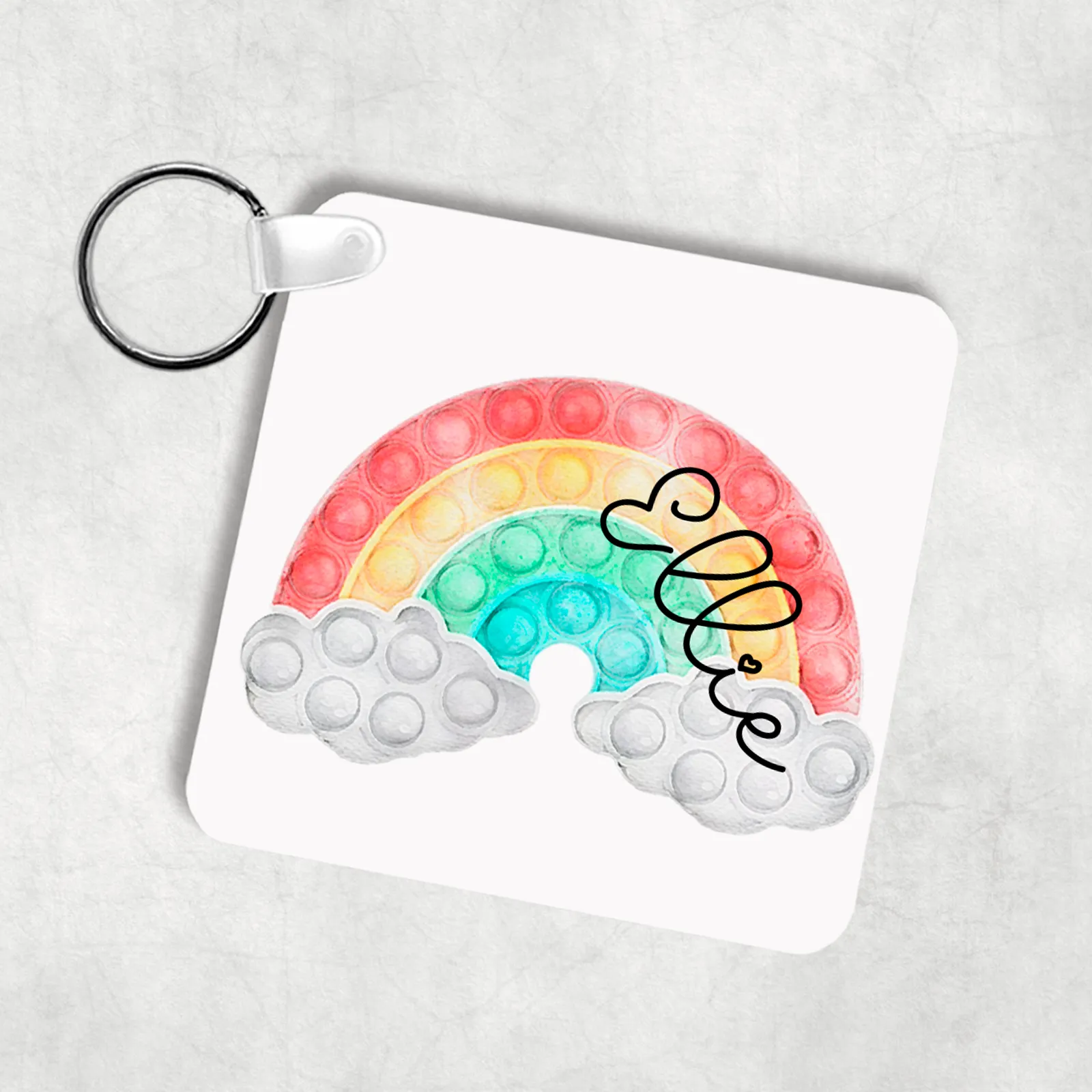 Pop It Fidget Personalised Keyring Bag Tag