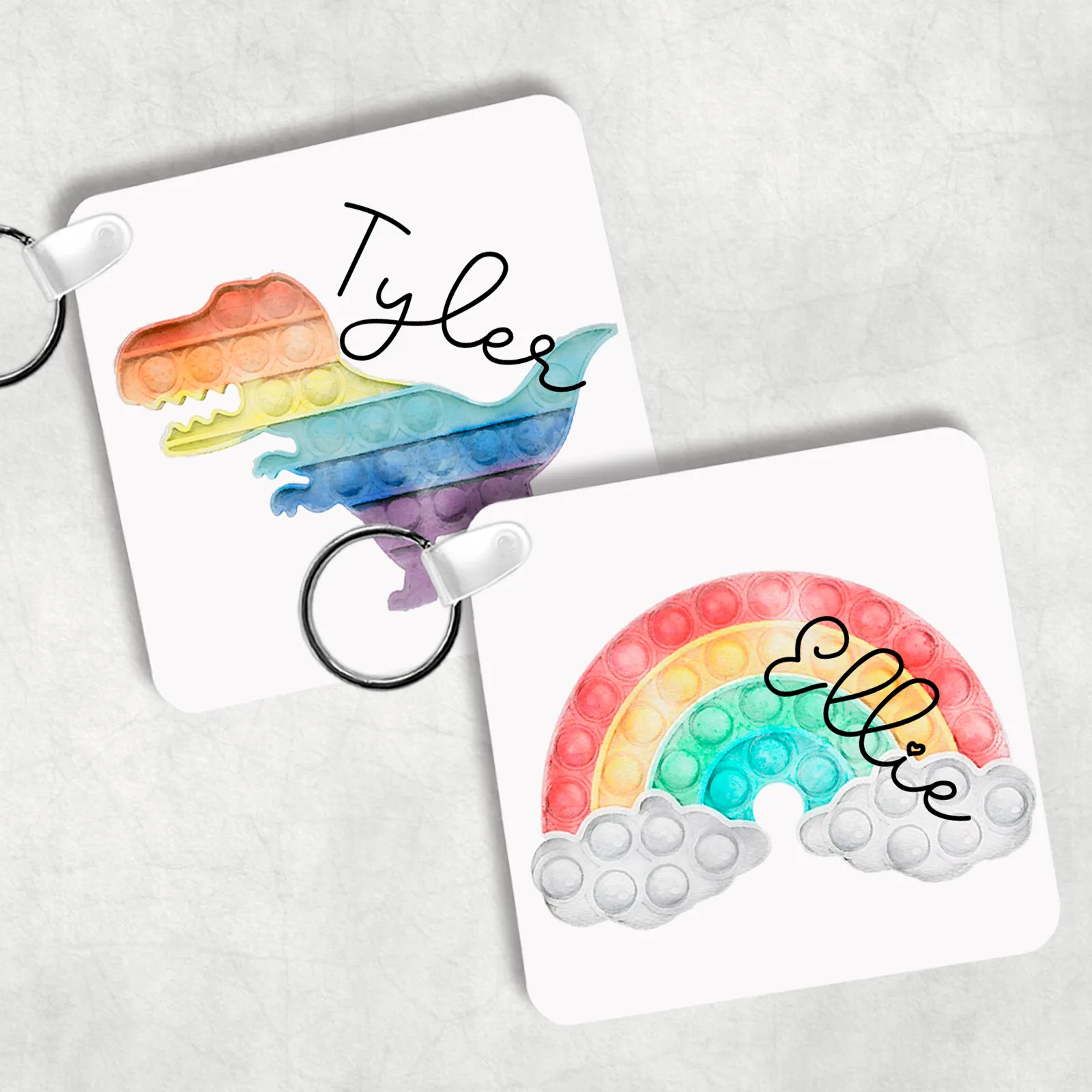 Pop It Fidget Personalised Keyring Bag Tag