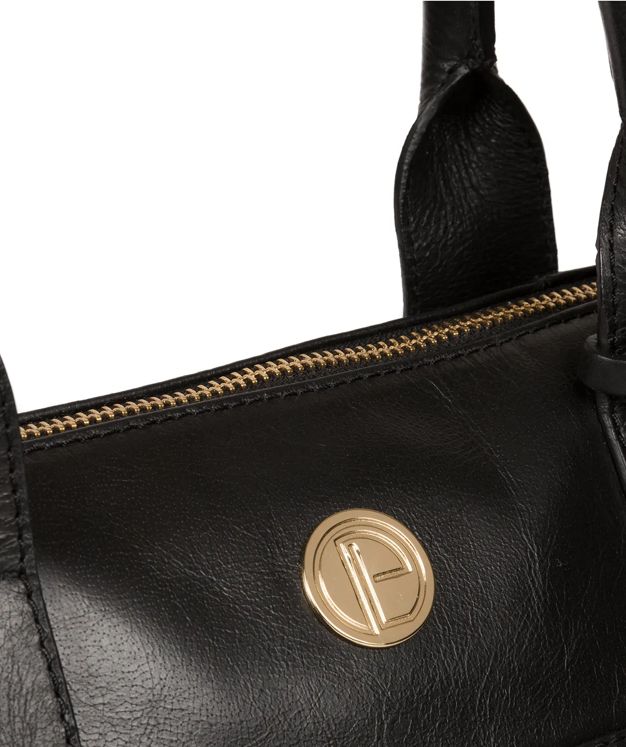'Primrose' Jet Black Leather Tote Bag