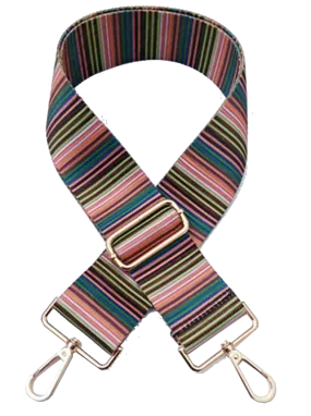 Printed Fabric Shoulder strap- Multi color stripe print