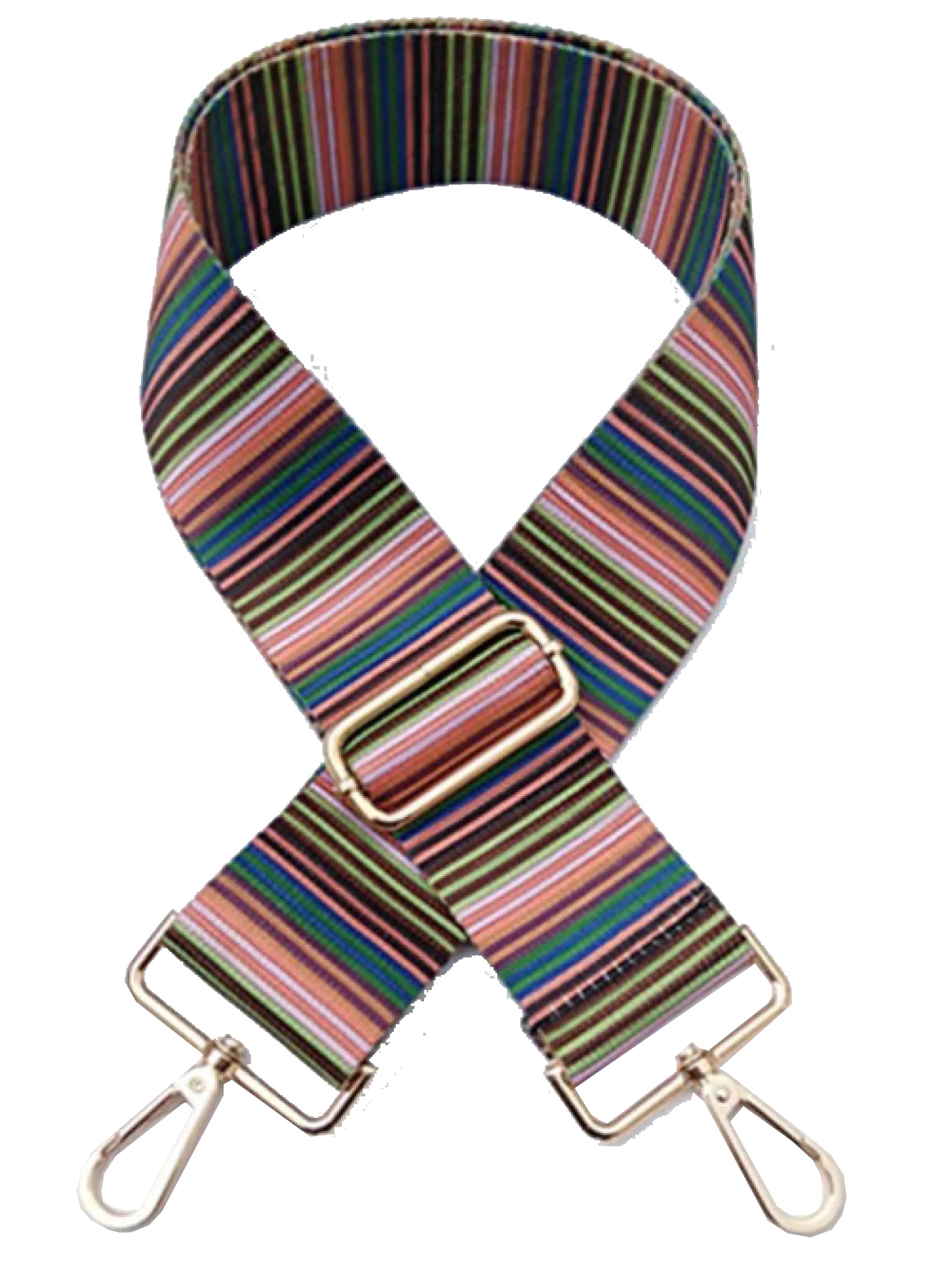 Printed Fabric Shoulder strap- Multi color stripe print