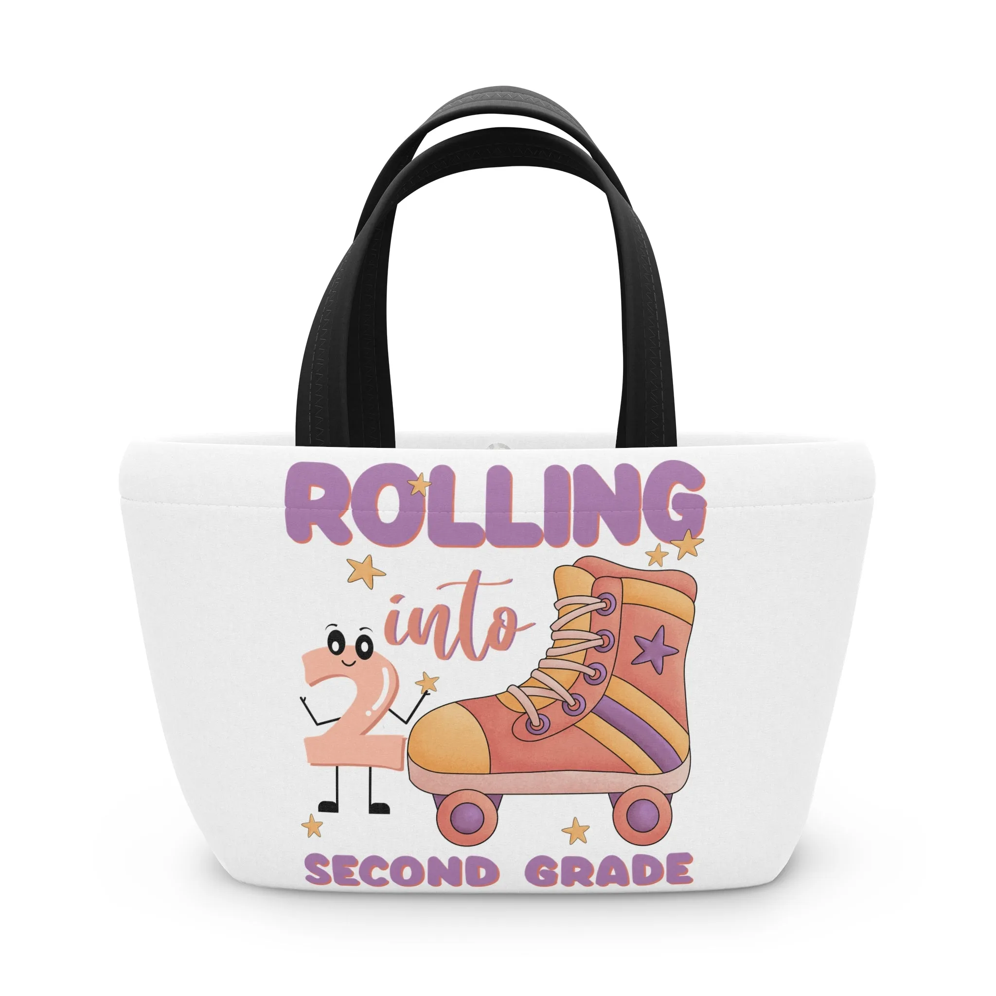Rolling Into 2nd Grade Lunch Bag, Back To School Lunch Bag, Back to Learning Lunch Bag, Ready for School Lunch Bag. First day Of School.