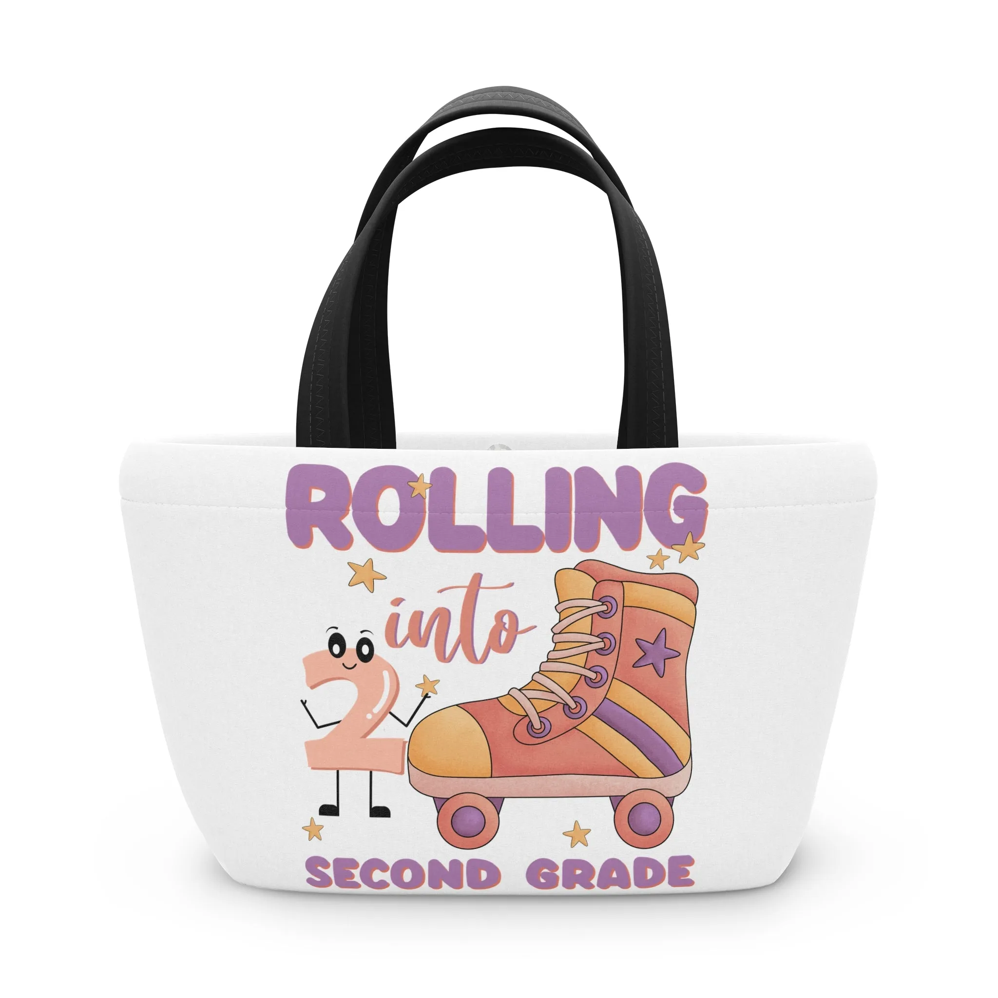 Rolling Into 2nd Grade Lunch Bag, Back To School Lunch Bag, Back to Learning Lunch Bag, Ready for School Lunch Bag. First day Of School.