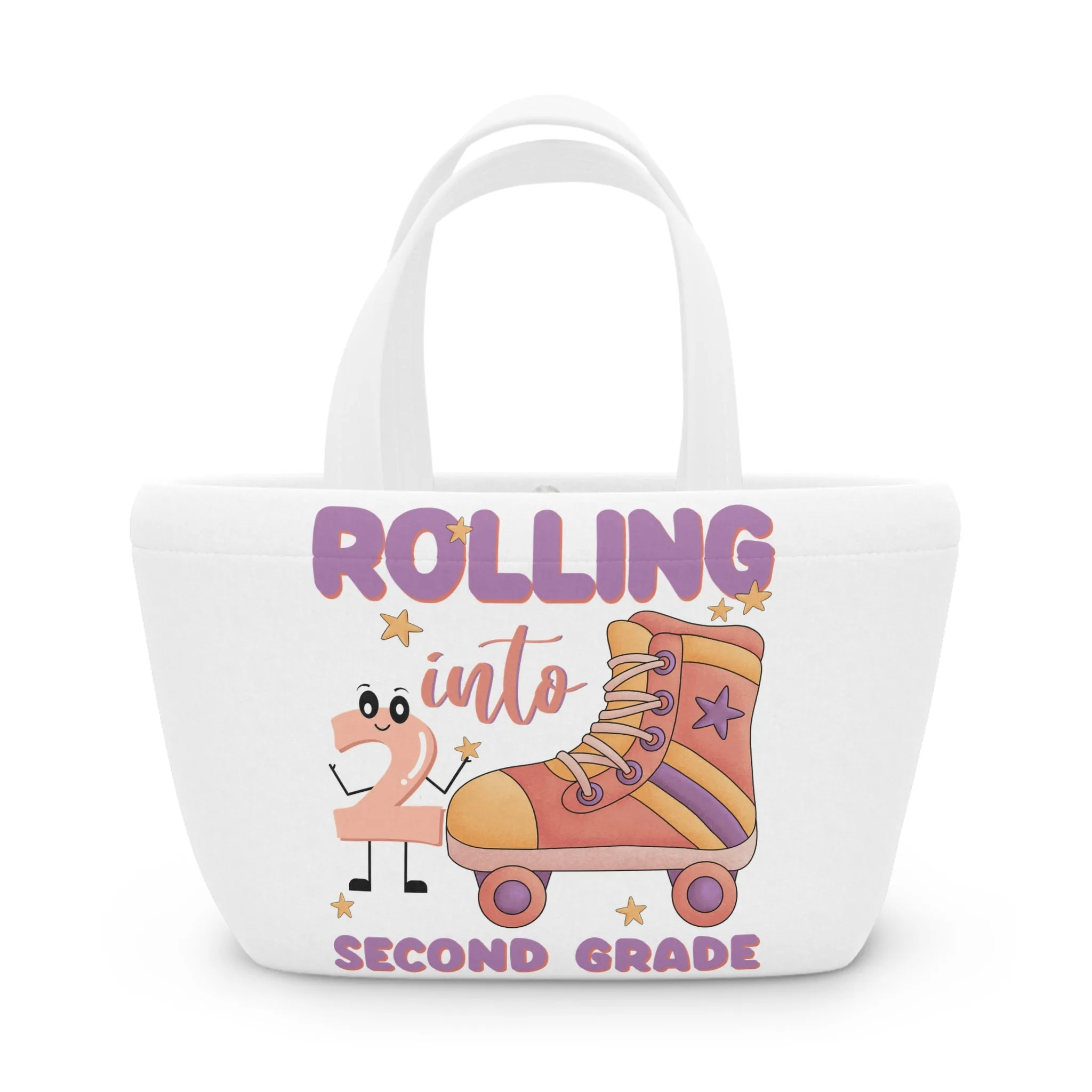 Rolling Into 2nd Grade Lunch Bag, Back To School Lunch Bag, Back to Learning Lunch Bag, Ready for School Lunch Bag. First day Of School.