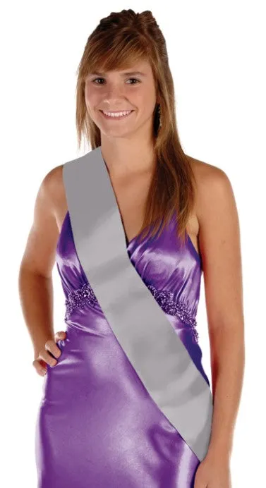 Silver Satin Sash | 1ct
