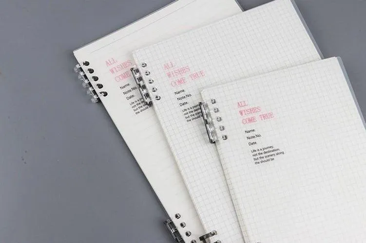 Simple style PP loose-leaf book frosted DIY notebook 10 holes B5 A5 square inner page horizontal line inner pageorizontal inner page NP-030057