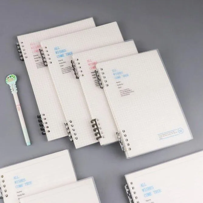 Simple style PP loose-leaf book frosted DIY notebook 10 holes B5 A5 square inner page horizontal line inner pageorizontal inner page NP-030057