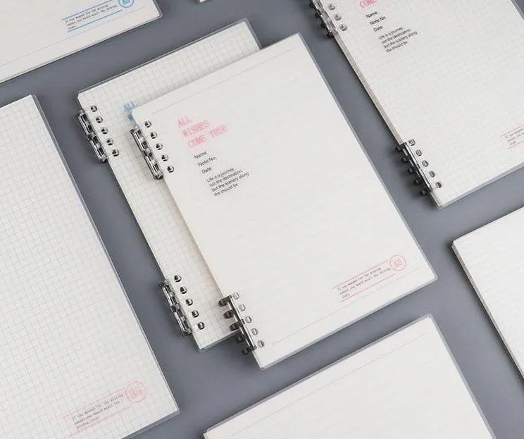 Simple style PP loose-leaf book frosted DIY notebook 10 holes B5 A5 square inner page horizontal line inner pageorizontal inner page NP-030057