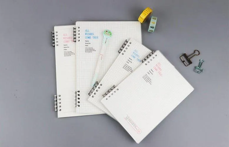 Simple style PP loose-leaf book frosted DIY notebook 10 holes B5 A5 square inner page horizontal line inner pageorizontal inner page NP-030057