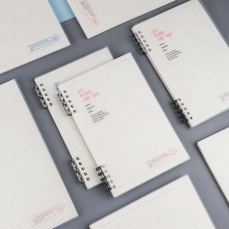 Simple style PP loose-leaf book frosted DIY notebook 10 holes B5 A5 square inner page horizontal line inner pageorizontal inner page NP-030057