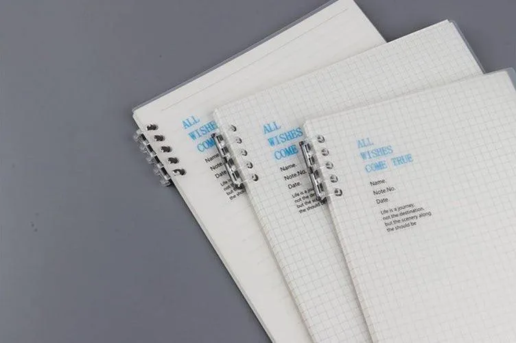 Simple style PP loose-leaf book frosted DIY notebook 10 holes B5 A5 square inner page horizontal line inner pageorizontal inner page NP-030057