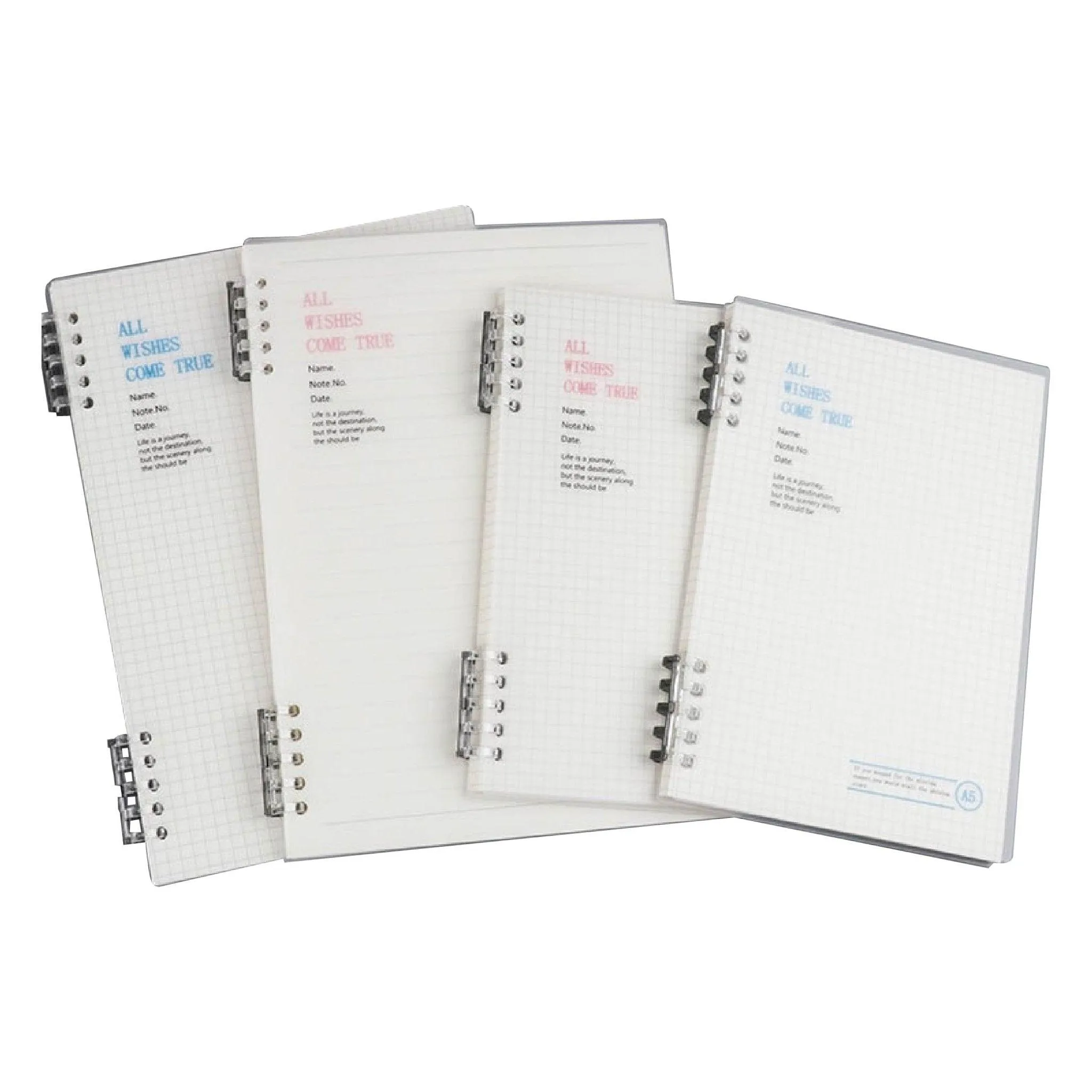 Simple style PP loose-leaf book frosted DIY notebook 10 holes B5 A5 square inner page horizontal line inner pageorizontal inner page NP-030057
