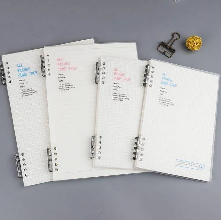 Simple style PP loose-leaf book frosted DIY notebook 10 holes B5 A5 square inner page horizontal line inner pageorizontal inner page NP-030057