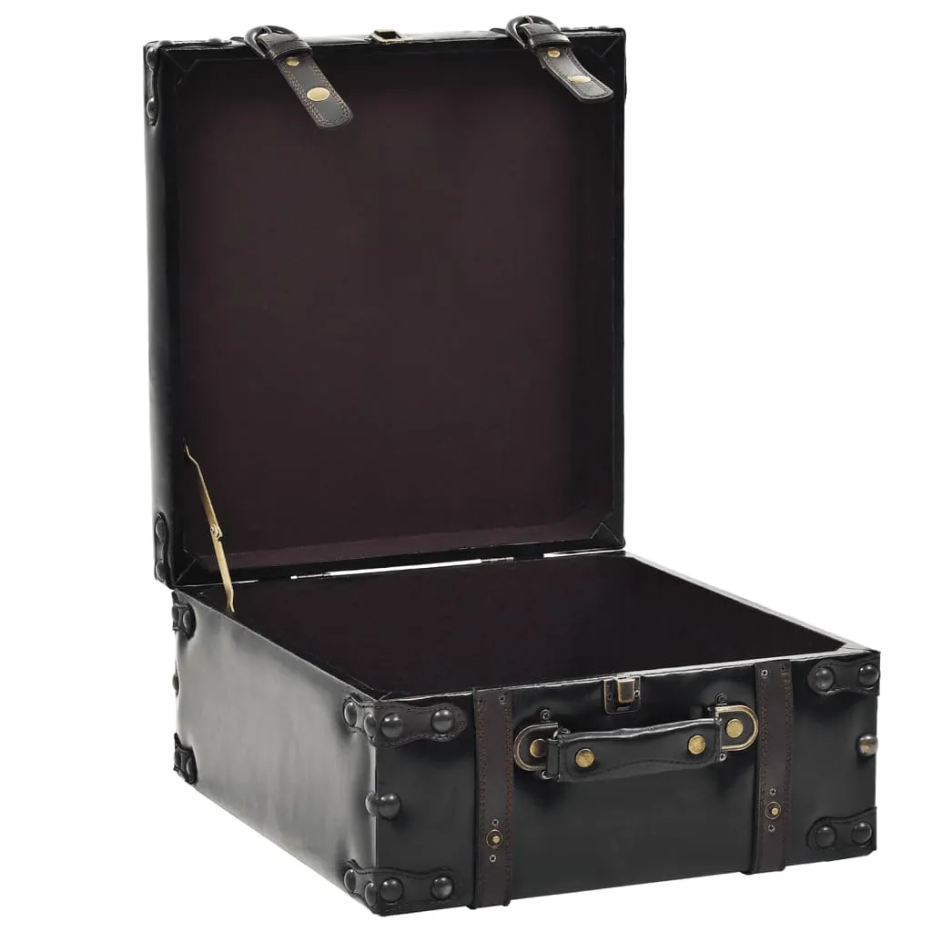 Storage Bench 110 cm Black Artificial Leather