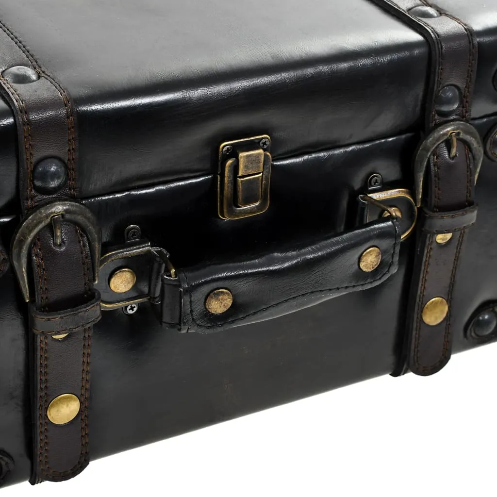 Storage Bench 110 cm Black Artificial Leather