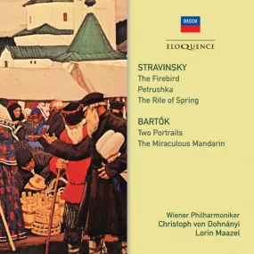 STRAVINSKY: Firebird, Petrouchka, Rite of Spring; BARTOK: Two Portraits, Miraculous Mandarin,  - Von Dohnanyi, Maazel, Vienna Philharmonic (2 CDs)
