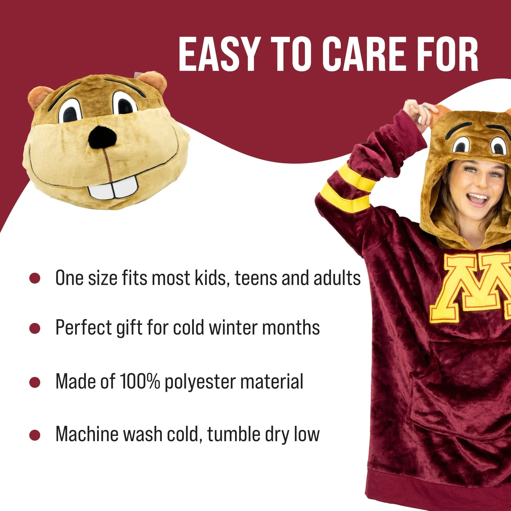University of Minnesota Gophers Snugible | Blanket Hoodie & Pillow