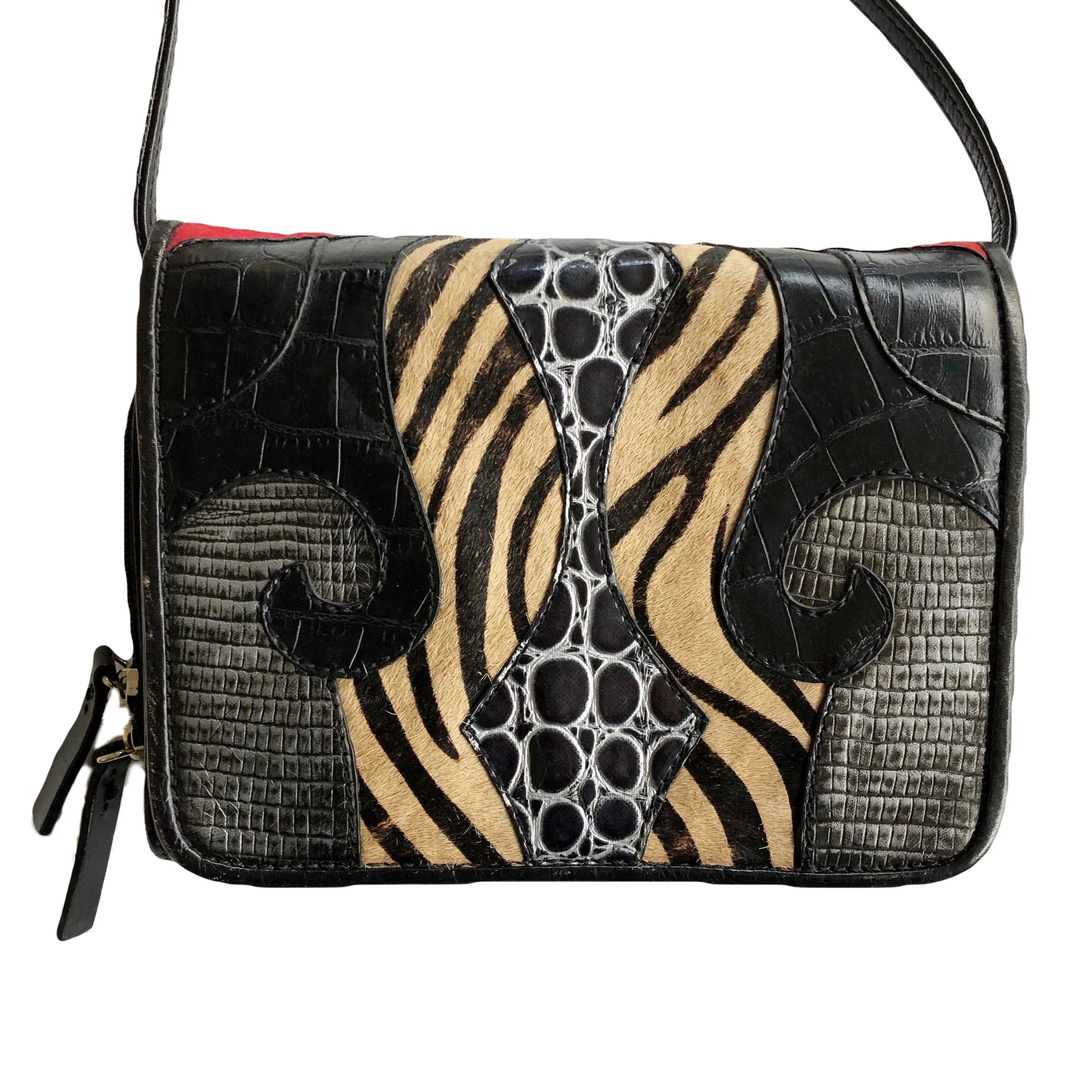 VINTAGE ANIMAL PRINT CROSSBODY BAG