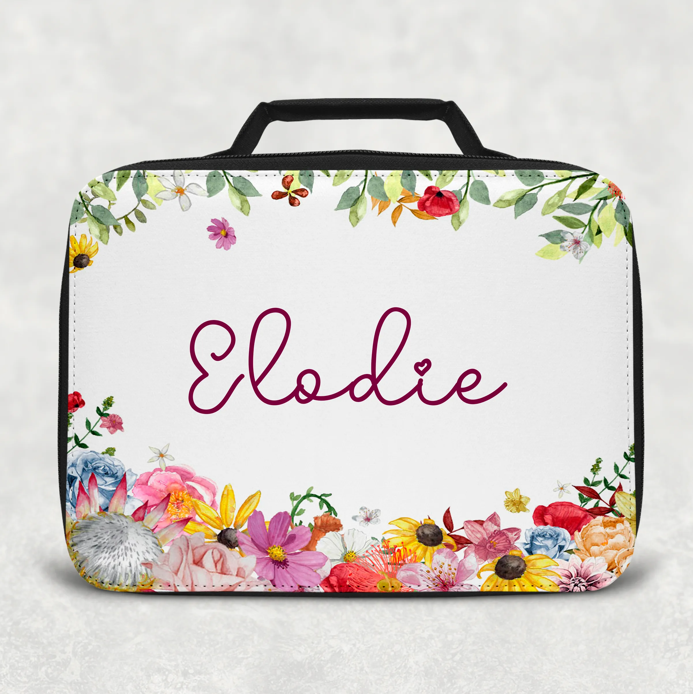 Wildflower Personalised Insulated Lunch Bag