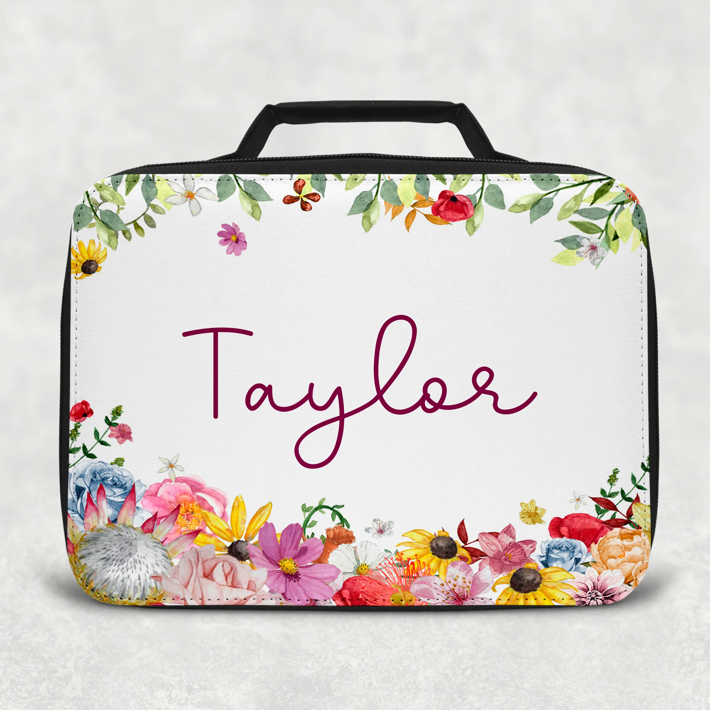 Wildflower Personalised Insulated Lunch Bag