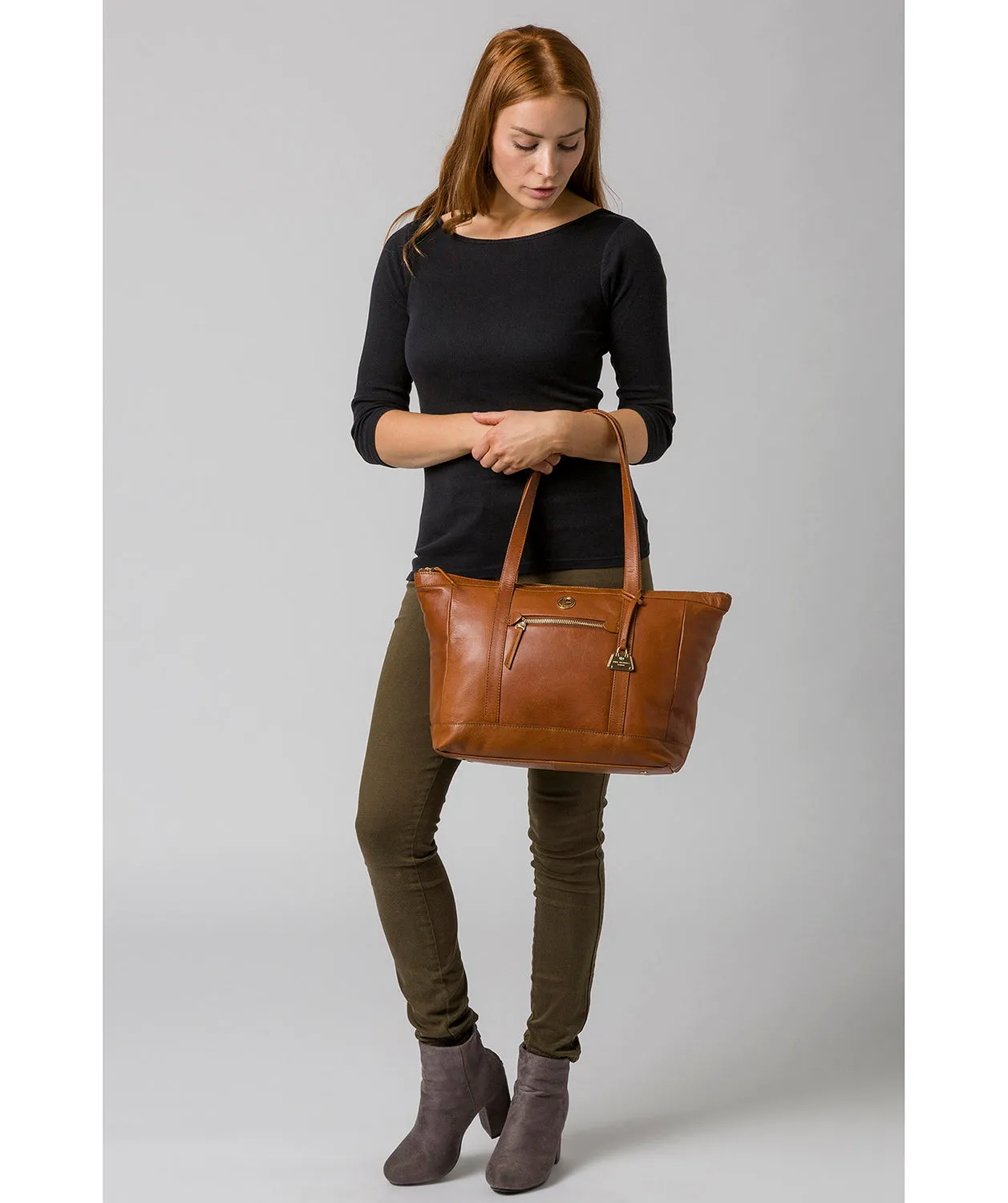 'Willow' Hazelnut Leather Tote Bag